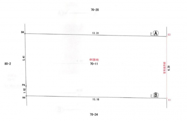 岡山市北区学南町、土地の間取り画像です