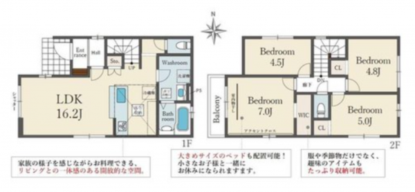 岡山市北区南方、新築一戸建ての間取り画像です