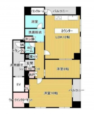 岡山市北区表町、マンションの間取り画像です