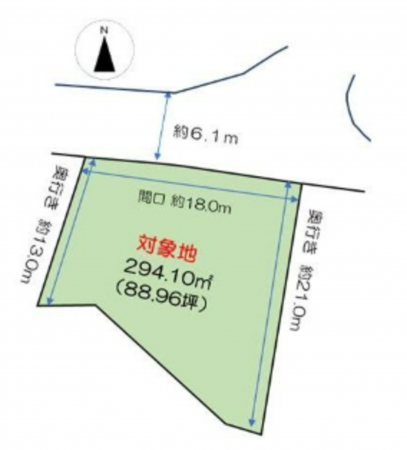 岡山市北区今岡、土地の間取り画像です
