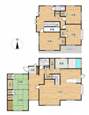 岡山市北区大窪、中古一戸建ての間取り画像です