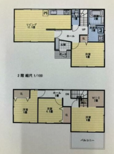 岡山市北区白石東新町、中古一戸建ての間取り画像です