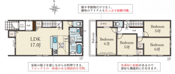 岡山市北区奥田、新築一戸建ての間取り画像です