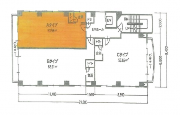岡山市北区富田町、収益物件/店舗付住宅の間取り画像です