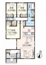 岡山市北区西辛川、新築一戸建ての間取り画像です