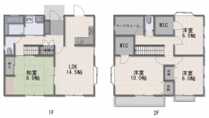 岡山市北区津高、中古一戸建ての間取り画像です