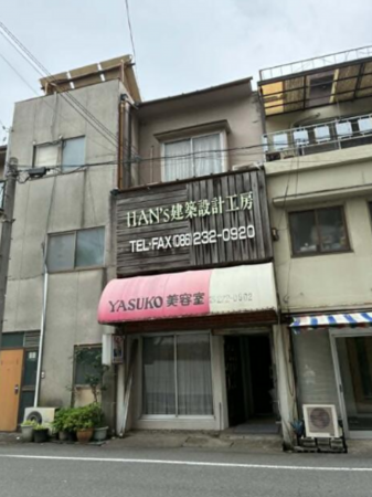 岡山市北区柳町、収益物件/店舗の間取り画像です