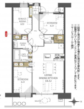 岡山市北区田町、マンションの間取り画像です