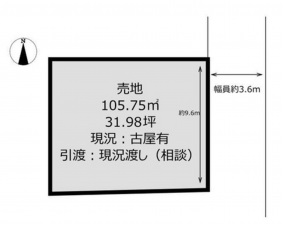 岡山市北区南方、土地の間取り画像です