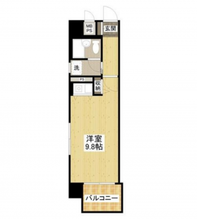 岡山市北区内山下、マンションの間取り画像です