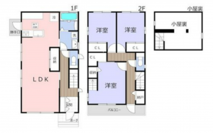 岡山市北区大安寺中町、中古一戸建ての間取り画像です