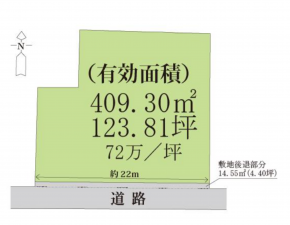 岡山市北区南方、土地の間取り画像です