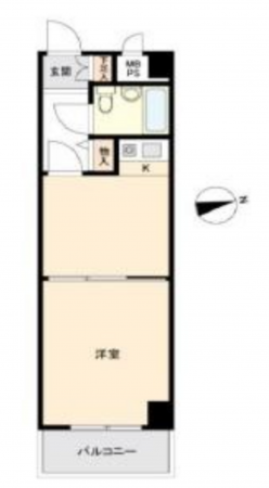 岡山市北区中山下、マンションの間取り画像です