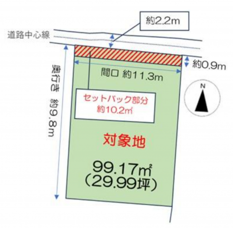 岡山市北区津島南、土地の間取り画像です