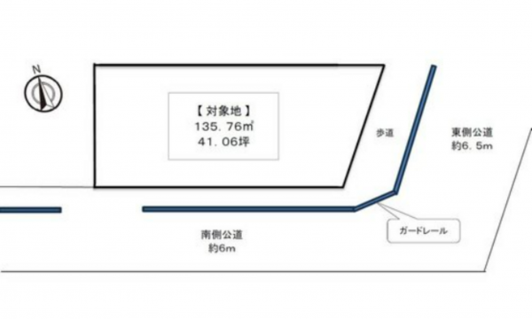 岡山市北区田益、土地の間取り画像です