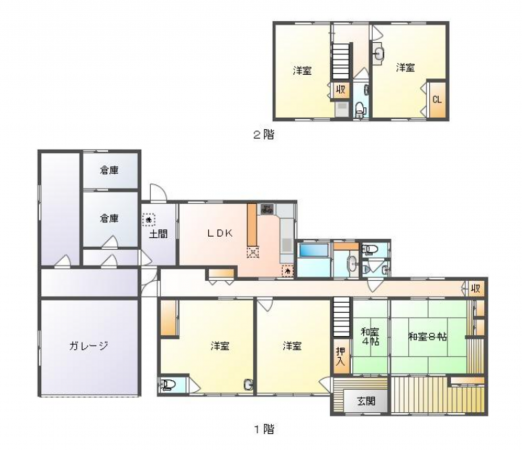 岡山市北区今岡、中古一戸建ての間取り画像です