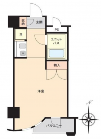 岡山市北区春日町、マンションの間取り画像です