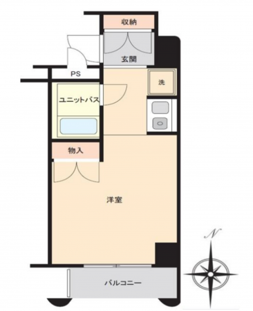 岡山市北区春日町、マンションの間取り画像です