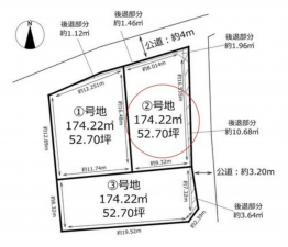 岡山市北区津島東、土地の間取り画像です