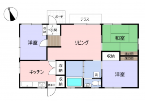 岡山市北区西辛川、中古一戸建ての間取り画像です