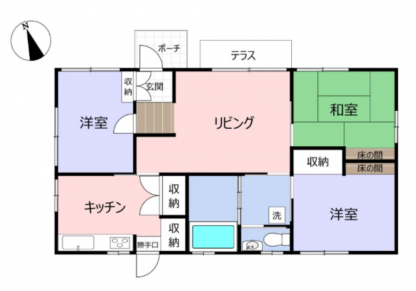 岡山市北区西辛川、中古一戸建ての間取り画像です
