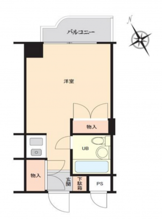 岡山市北区大供、マンションの間取り画像です