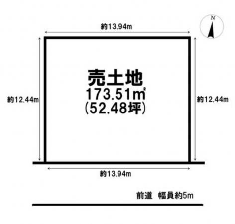 岡山市北区庭瀬、土地の間取り画像です