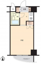 岡山市北区京町、マンションの間取り画像です