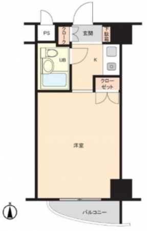 岡山市北区京町、マンションの間取り画像です