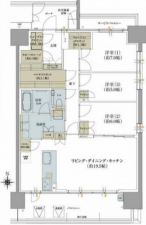 岡山市北区錦町、マンションの間取り画像です