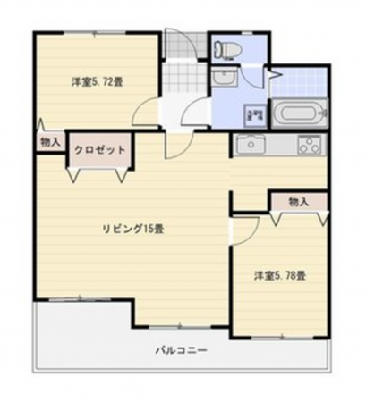 岡山市北区大元駅前、マンションの間取り画像です