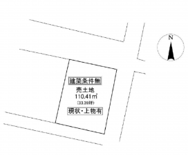 岡山市北区津島東、土地の間取り画像です