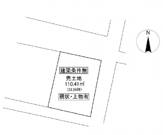 岡山市北区津島東、土地の間取り画像です