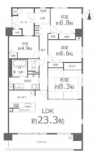 岡山市北区問屋町、マンションの間取り画像です