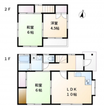 岡山市北区庭瀬、中古一戸建ての間取り画像です