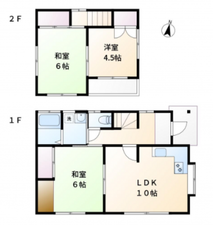 岡山市北区庭瀬、中古一戸建ての間取り画像です