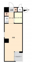 岡山市北区清心町、マンションの間取り画像です