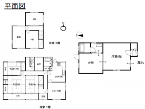 岡山市北区御津宇垣、中古一戸建ての間取り画像です