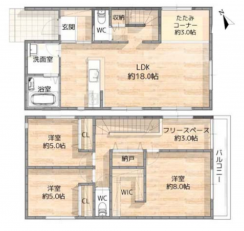 安城市和泉町、新築一戸建ての間取り画像です