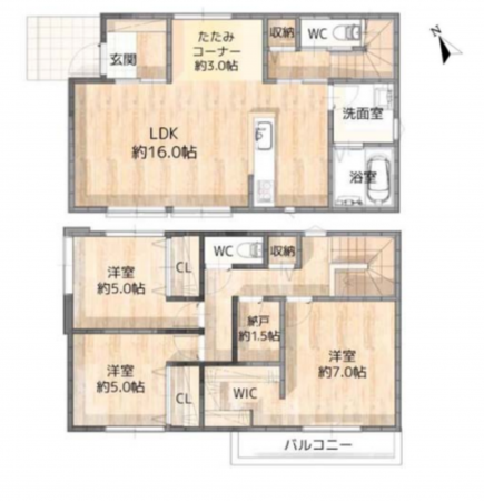 安城市和泉町、新築一戸建ての間取り画像です