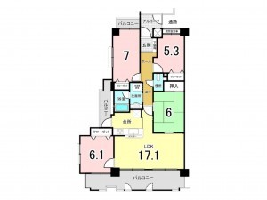 安城市横山町、マンションの間取り画像です