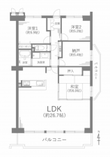 安城市堀内町、マンションの間取り画像です