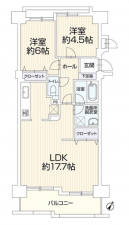 安城市相生町、マンションの間取り画像です