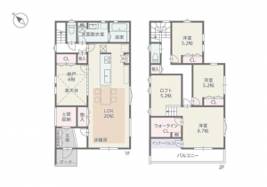 安城市三河安城東町、新築一戸建ての間取り画像です