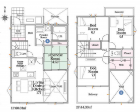 安城市今池町、新築一戸建ての間取り画像です