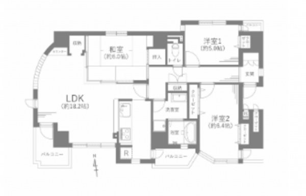 安城市日の出町、マンションの間取り画像です