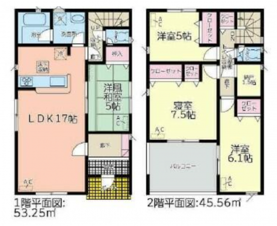 安城市和泉町、新築一戸建ての間取り画像です