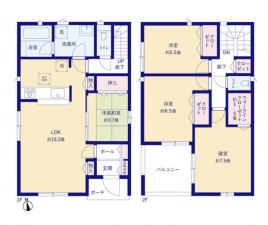 安城市西別所町、新築一戸建ての間取り画像です