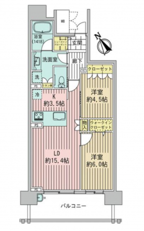 安城市今池町、マンションの間取り画像です