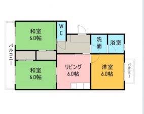 安城市横山町、収益物件/マンションの間取り画像です